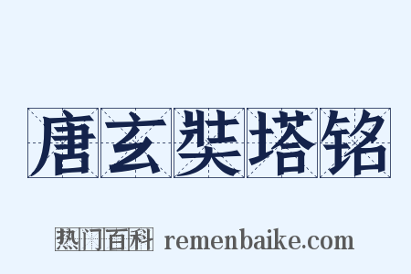 唐玄奘塔铭是什么意思的图片
